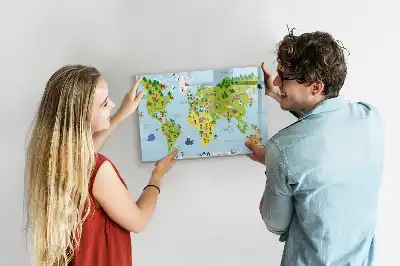 Magnetisk verdenskorttavle til at tegne på