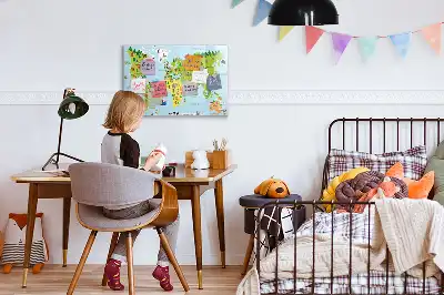 Magnetisk verdenskorttavle til at tegne på