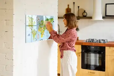 Magnetisk verdenskorttavle til at tegne på
