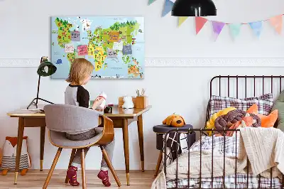 Magnetisk verdenskorttavle til at tegne på