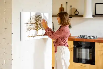 Magnetisk skrivetavle med motiv af gammelt slægtstræ
