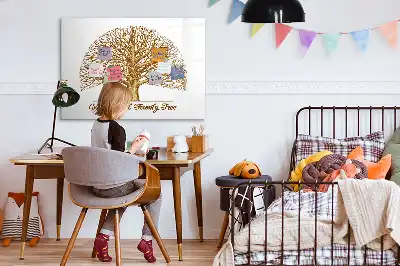 Magnetisk skrivetavle med motiv af gammelt slægtstræ