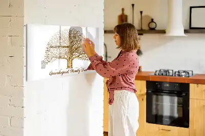 Magnetisk skrivetavle med motiv af gammelt slægtstræ