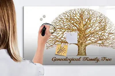 Magnetisk skrivetavle med motiv af gammelt slægtstræ