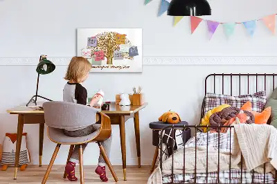 Magnetisk skrivetavle med motiv af gammelt slægtstræ
