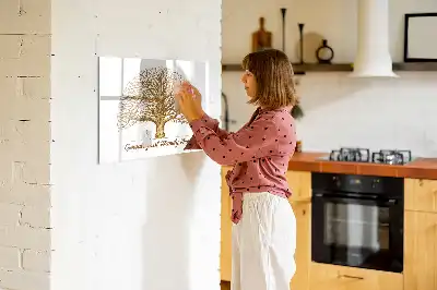 Magnetisk skrivetavle med motiv af gammelt slægtstræ