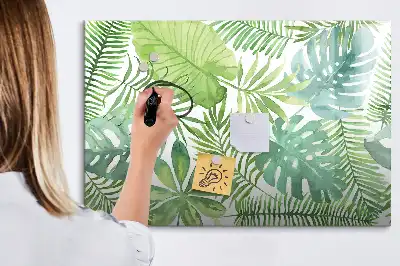 Magnetisk tegnetavle med motiv af eksotiske blade