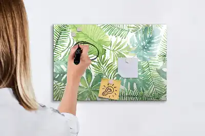 Magnetisk tegnetavle med motiv af eksotiske blade