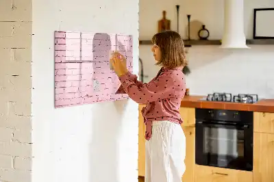 Magnetisk skrivetavle med motiv af murstensvæg