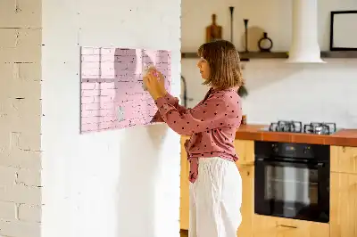 Magnetisk skrivetavle med motiv af murstensvæg