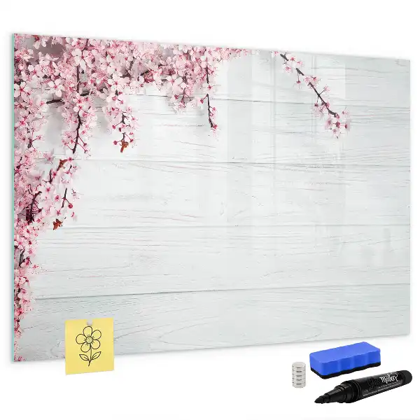 Magnetisk tegnetavle med motiv af forårsblomster