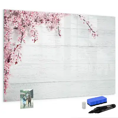 Magnetisk tegnetavle med motiv af forårsblomster