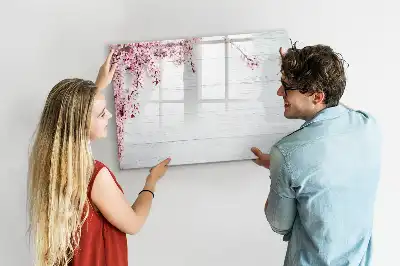 Magnetisk tegnetavle med motiv af forårsblomster