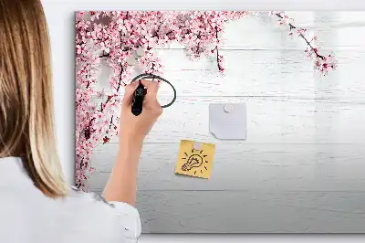 Magnetisk tegnetavle med motiv af forårsblomster