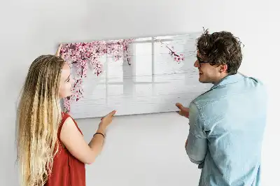 Magnetisk tegnetavle med motiv af forårsblomster
