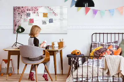 Magnetisk tegnetavle med motiv af forårsblomster