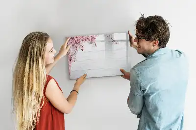 Magnetisk tegnetavle med motiv af forårsblomster