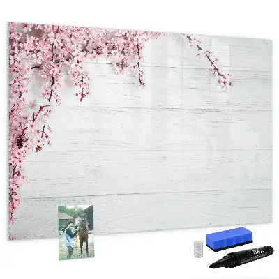 Magnetisk tegnetavle med motiv af forårsblomster