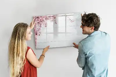 Magnetisk tegnetavle med motiv af forårsblomster