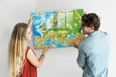 Geografisk verdenskort magnetisk tavle til at tegne på