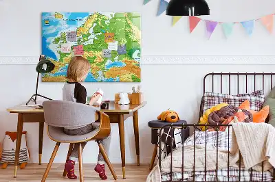 Geografisk verdenskort magnetisk tavle til at tegne på