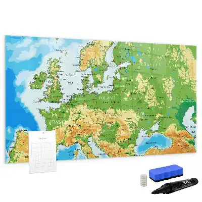 Geografisk verdenskort magnetisk tavle til at tegne på