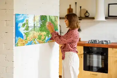 Geografisk verdenskort magnetisk tavle til at tegne på