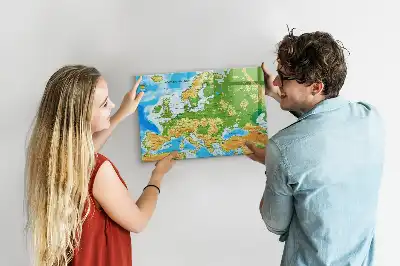 Geografisk verdenskort magnetisk tavle til at tegne på
