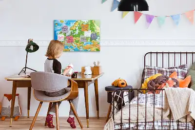 Geografisk verdenskort magnetisk tavle til at tegne på