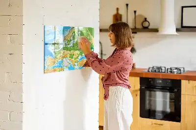 Geografisk verdenskort magnetisk tavle til at tegne på