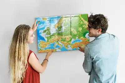 Geografisk verdenskort magnetisk tavle til at tegne på