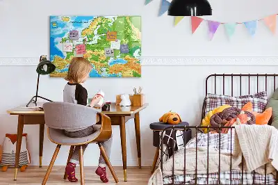 Geografisk verdenskort magnetisk tavle til at tegne på