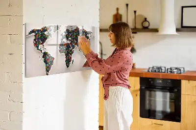 Magnetisk verdenskort tavle til at tegne på med verdenskort-motiv