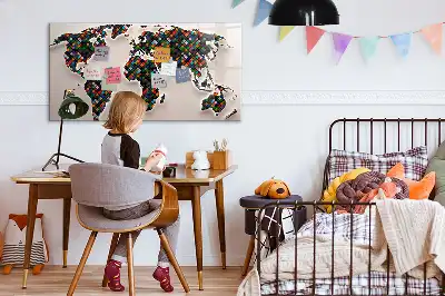Magnetisk verdenskort tavle til at tegne på med verdenskort-motiv