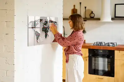 Magnetisk verdenskort tavle til at tegne på med verdenskort-motiv