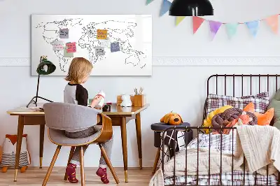 Magnetisk verdenskorttavle til at tegne på