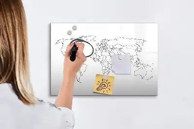 Magnetisk verdenskorttavle til at tegne på