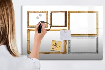 Magnetisk skrivetavle med guldramme