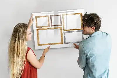 Magnetisk skrivetavle med guldramme
