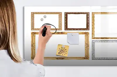 Magnetisk skrivetavle med guldramme