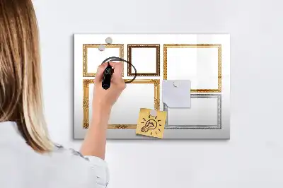 Magnetisk skrivetavle med guldramme