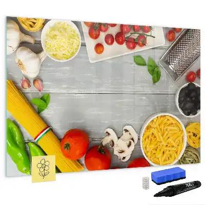Magnetisk skrivetavle med ingredienser