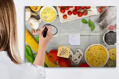 Magnetisk skrivetavle med ingredienser