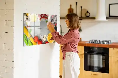 Magnetisk skrivetavle med ingredienser