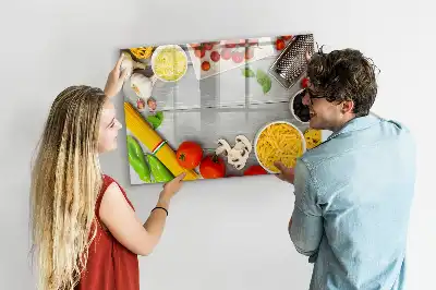 Magnetisk skrivetavle med ingredienser