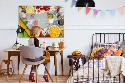 Magnetisk skrivetavle med ingredienser