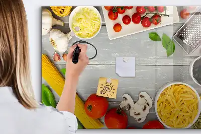 Magnetisk skrivetavle med ingredienser