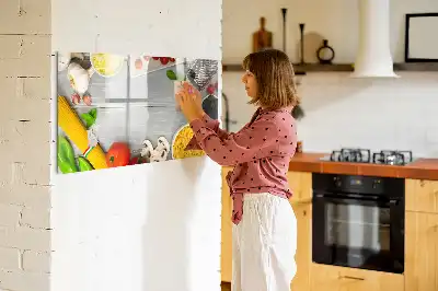 Magnetisk skrivetavle med ingredienser