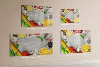 Magnetisk skrivetavle med ingredienser
