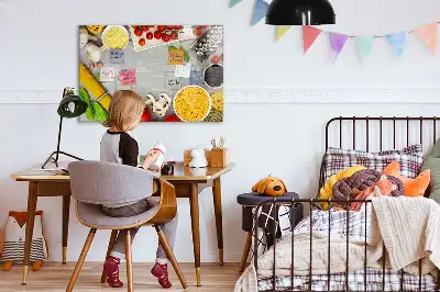 Magnetisk skrivetavle med ingredienser